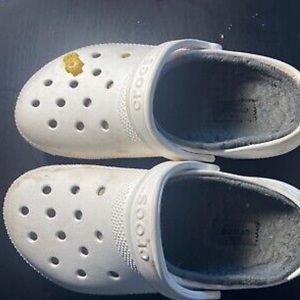 White Winter Crocs